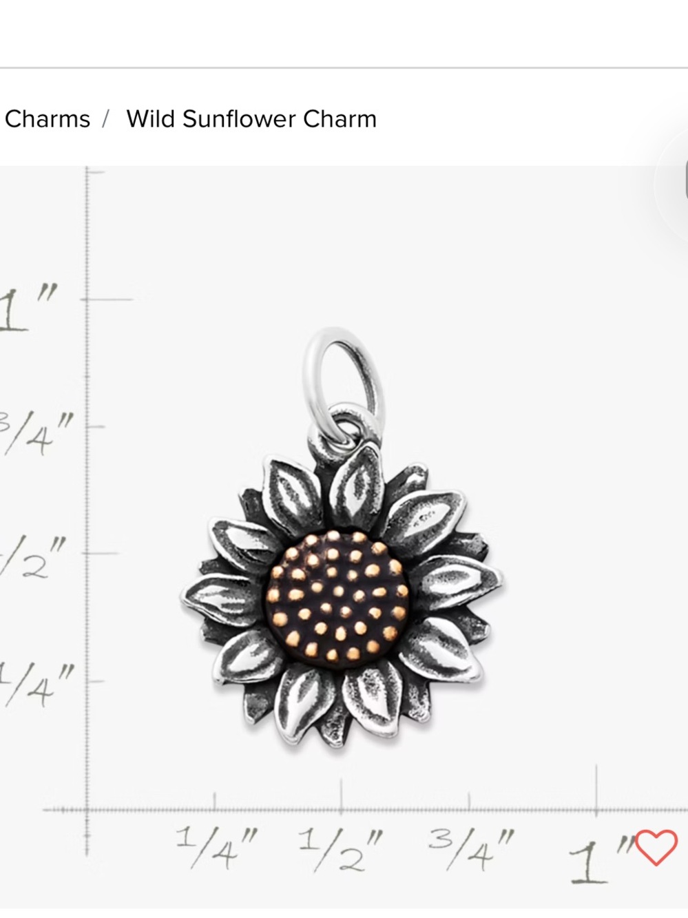 James Avery Wild Sunflower Charm Pendant RETAILS FOR $79 LIKE & GET 25% OFF - Picture 5 of 6